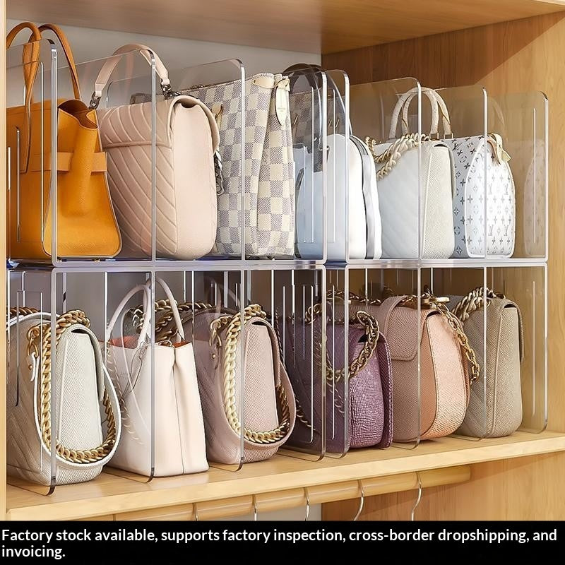 Organizador vertical de bolsos con cuatro compartimentos